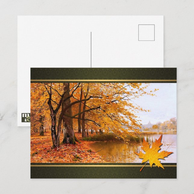 Feliz Día de Acción de Gracias. Postal Bella Artes (Anverso / Reverso)