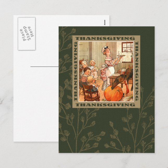 Feliz Día de Acción de Gracias. Postales de arte v (Anverso / Reverso)