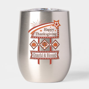 Feliz Día de Acción de Gracias, Rótulo Retro Bendi