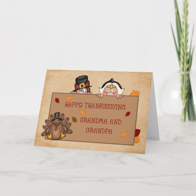 Feliz Día de Acción de Gracias, tarjeta de bienven (Anverso)