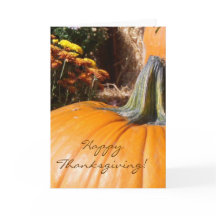 Feliz Día de Acción de Gracias, tarjeta de calabaz