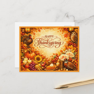 Feliz Día de Acción de Gracias - Tarjeta de Felici