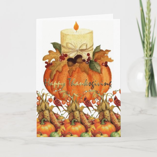 Feliz Día de Acción de Gracias, tarjeta de felicit (Anverso)