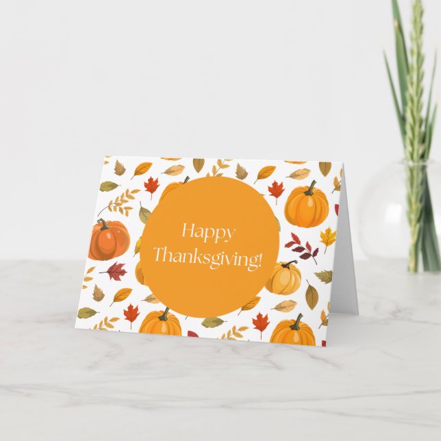 Feliz Día de Acción de Gracias, tarjeta de felicit (Anverso)