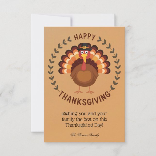 Feliz Día de Acción de Gracias, tarjeta de felicit (Anverso)