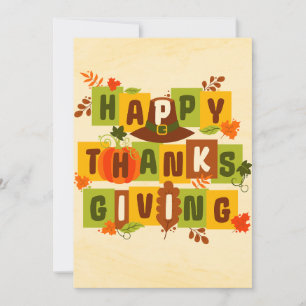 Feliz Día de Acción de Gracias, tarjeta de felicit