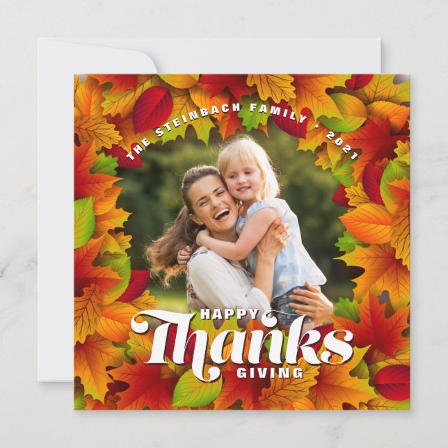 Feliz Día de Acción de Gracias, tarjeta de felicit (Anverso)