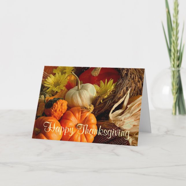 Feliz Día de Acción de Gracias, tarjeta de felicit (Anverso)