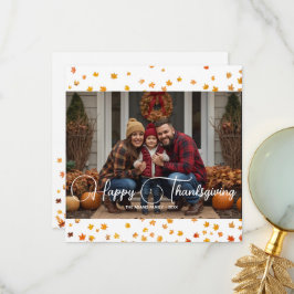 Feliz Día de Acción de Gracias| tarjeta de foto fa
