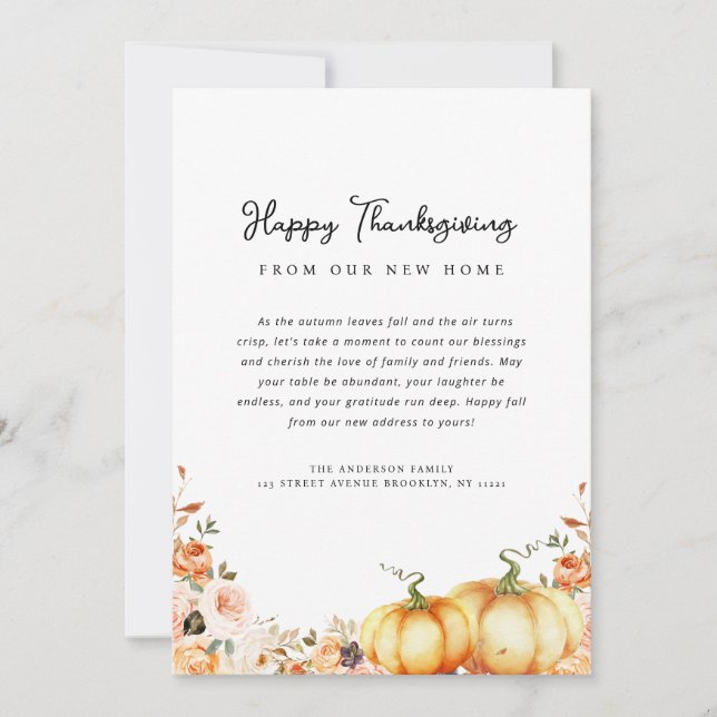 Feliz Día de Acción de Gracias, tarjeta de invitac (Anverso)