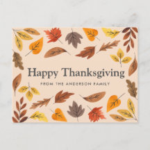 Feliz Día de Acción de Gracias, tarjeta de Persona