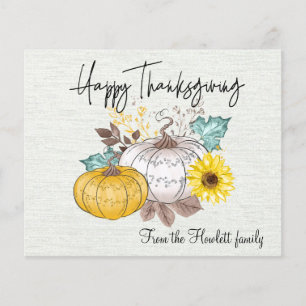 Feliz Día de Acción de Gracias Tarjeta de Presupue
