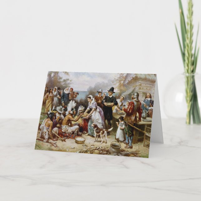 Feliz Día de Acción de Gracias, tarjeta de reunión (Anverso)