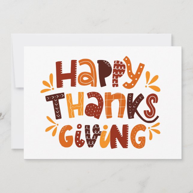 Feliz Día de Acción de Gracias, tarjeta de vacacio (Anverso)