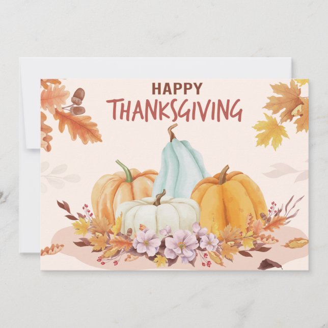 Feliz Día de Acción de Gracias, tarjeta de vacacio (Anverso)