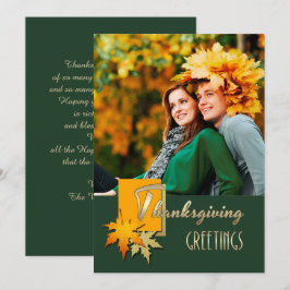 Feliz Día de Acción de Gracias. Tarjeta fotográfic