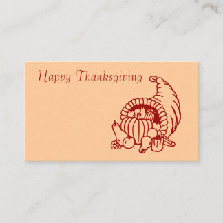Feliz Día de Acción de Gracias, tarjetas de visita