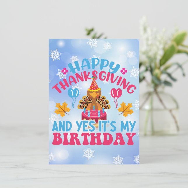 Feliz Día de Acción de Gracias y sí, es mi tarjeta (Anverso de pie)