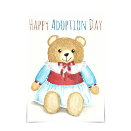 "Feliz Día de Adopción" Tarjeta de acuarela Oma Be