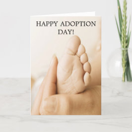 ¡FELIZ DÍA DE ADOPCIÓN! tarjeta de pie de bebé