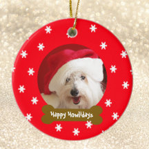 Feliz Día de Amanecer Ornamento navideño de Snowfl