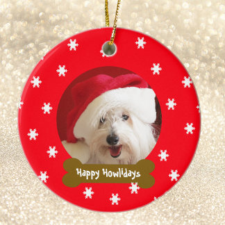 Feliz Día de Amanecer Ornamento navideño de Snowfl