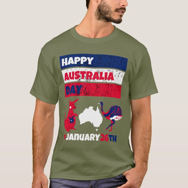Feliz Día de Australia 26 de enero camiseta (Anverso)