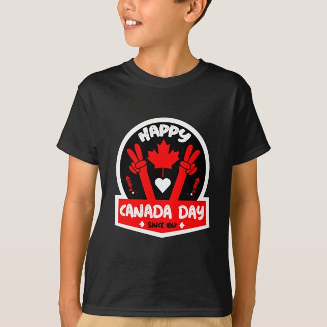 Feliz Día de Canadá 1ro de julio camiseta (Anverso)