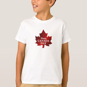 Feliz día de CANADÁ Camiseta de los niños de hojas