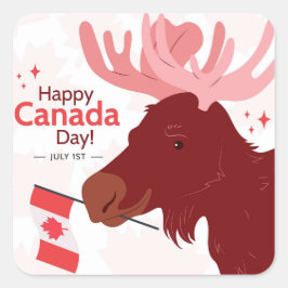 Feliz Día de Canadá Pegatina cuadrado