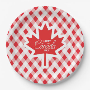 Feliz Día de Canadá. Plato de papel