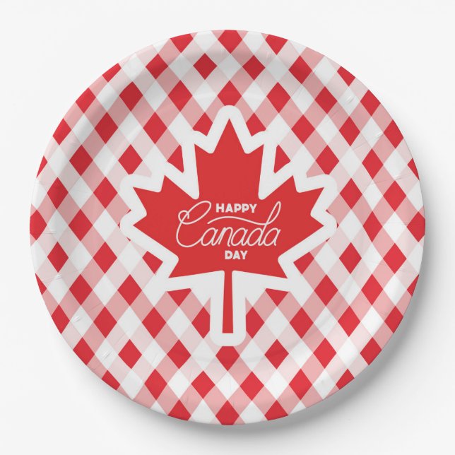 Feliz Día de Canadá. Plato de papel (Anverso)