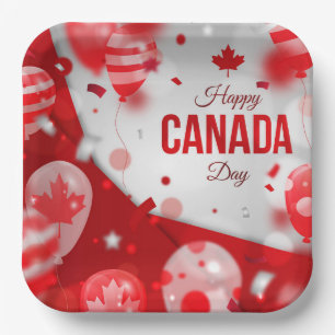 Feliz Día de Canadá. Plato de papel