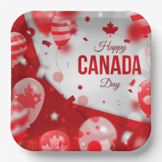Feliz Día de Canadá. Plato de papel