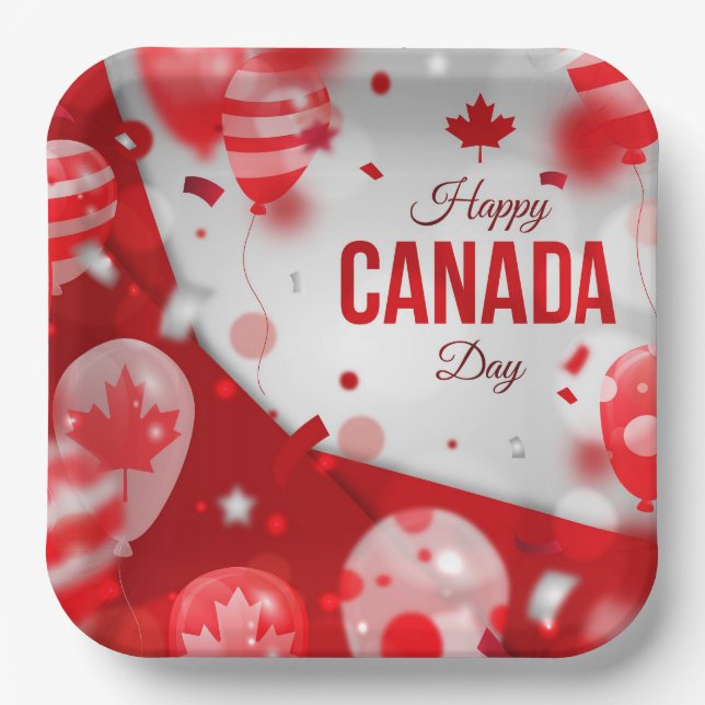 Feliz Día de Canadá. Plato de papel (Anverso)