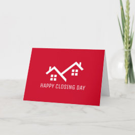 Feliz Día de cierre Hogar Real Estate Rojo Moderno