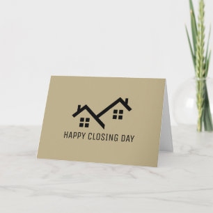 Feliz día de cierre Real Estate Modern Tan Note Ca