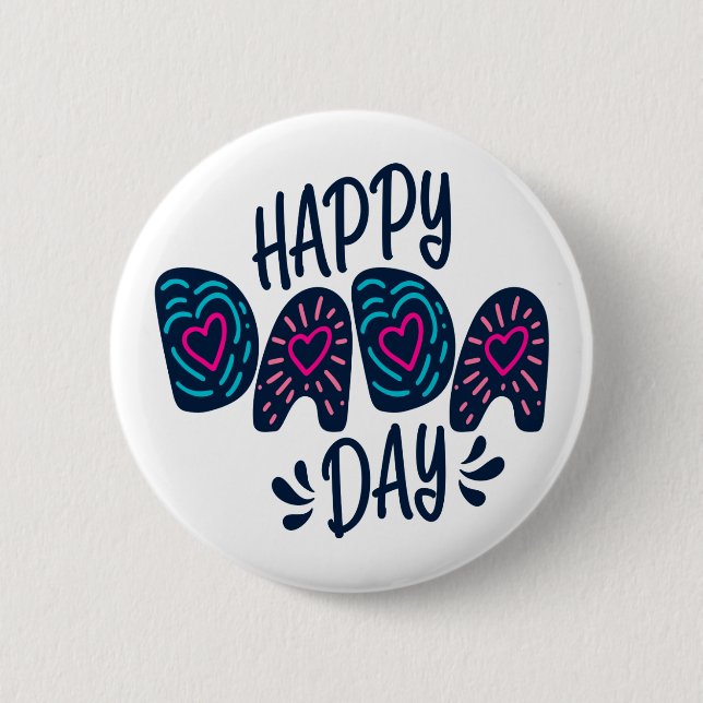 Feliz Día de Dada Feliz Día del Padre | Botón Pin (Anverso)
