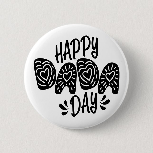 Feliz Día de Dada Feliz Día del Padre | Botón Pin (Anverso)