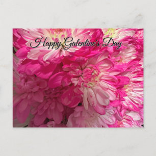 Feliz Día de Galentine con la tarjeta de flor rosa