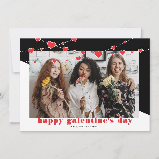 Feliz Día de Galentine con tarjeta de festividad (Anverso)