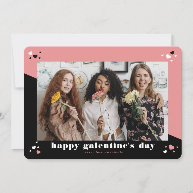 Feliz Día de Galentine con tarjeta de festividad (Anverso)