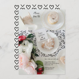 Feliz Día de Galentine Invitación de Black Heart B