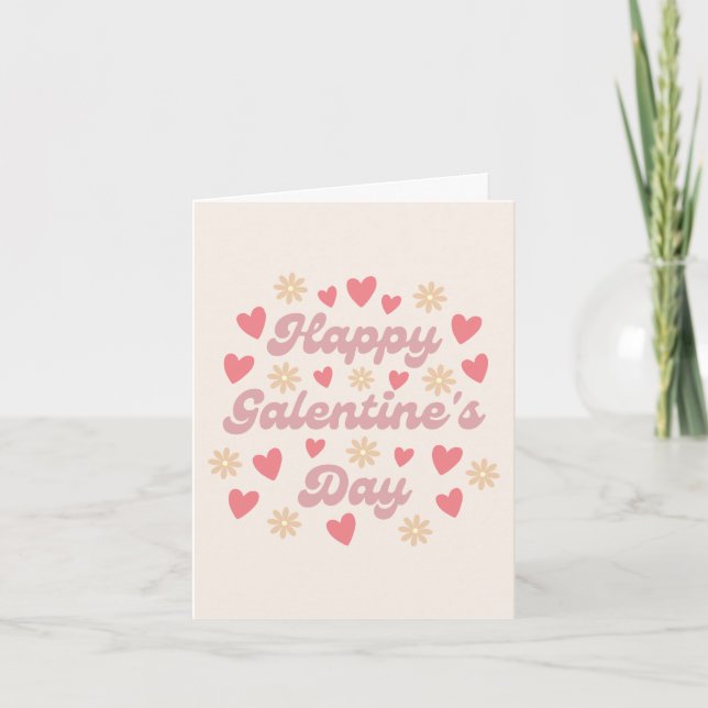 Feliz Día de Galentine Tarjeta de San Valentín ret (Anverso)