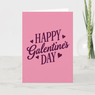 Feliz Día de Galentines Corazones Tarjeta Mate