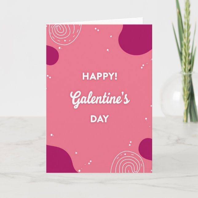 Feliz día de Galentines Doodle Tarjeta Mate (Anverso)