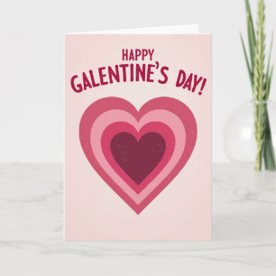 Feliz Día de Galentines Tarjeta de Corazón en Capa