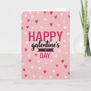 Feliz Día de Galentines Tarjeta de Corazón Rosa