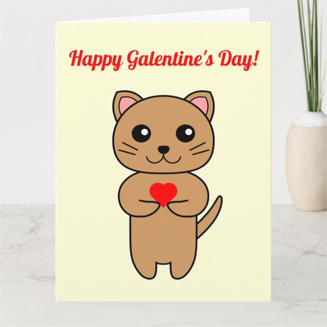 ¡Feliz día de Galentines! - Tarjeta de fondo amari (Anverso)