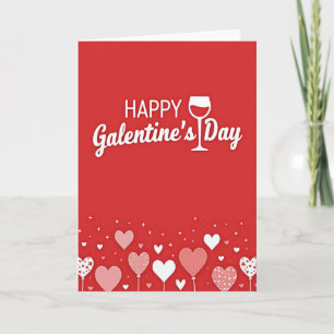 Feliz Día de Galentines Tarjeta de Vino